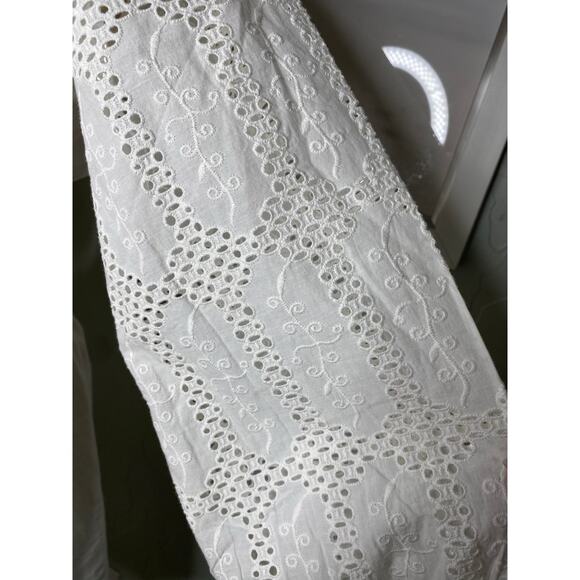 Shore Puff Sleeve Eyelet Cut Out Mini Cotton Dress - Picture 3 of 10